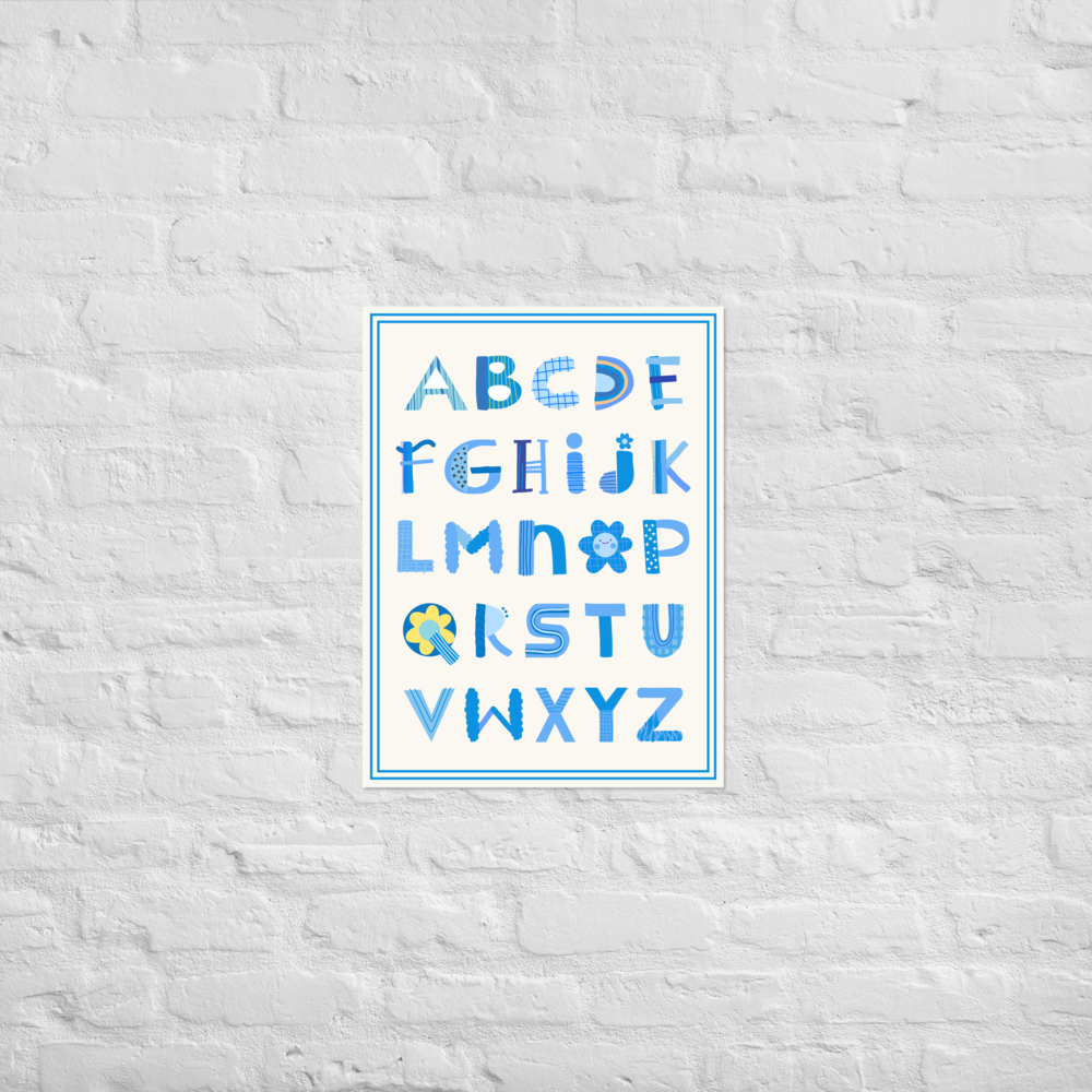 Whimsical Alphabet DK12 Educational Poster