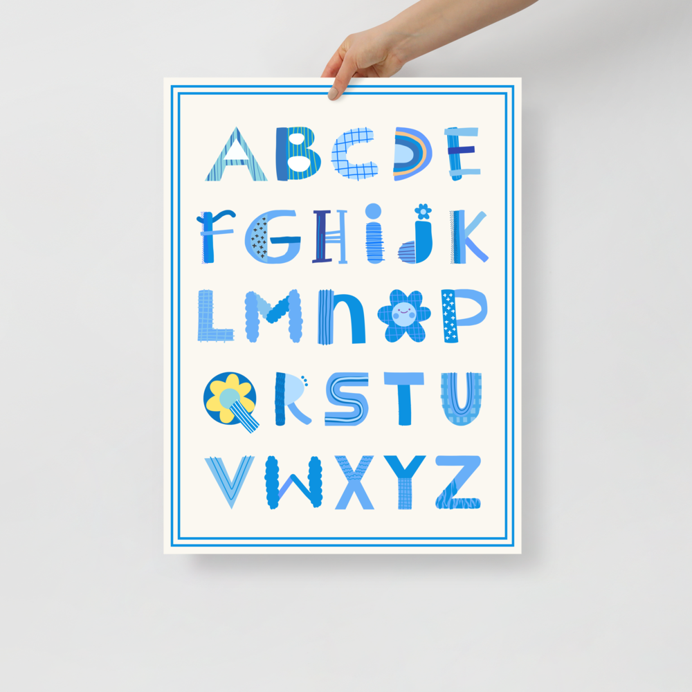 Whimsical Alphabet DK12 Educational Poster